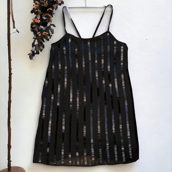 Mango Dresses & Skirts - MANGO BLACK SEQUIN SLIP MINI DRESS SIZE 2